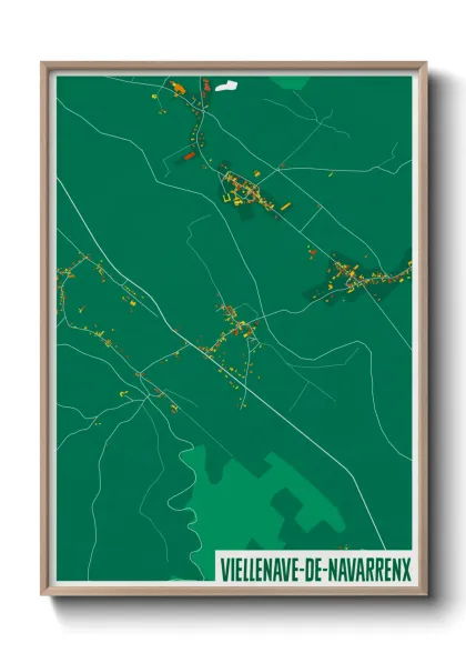 Une affiche de carte sur Viellenave-de-Navarrenx