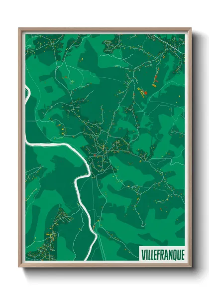 Une affiche de carte sur Villefranque