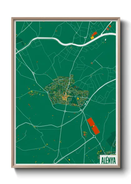 Une affiche de carte sur Alénya