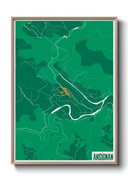 Une affiche de carte sur Ansignan