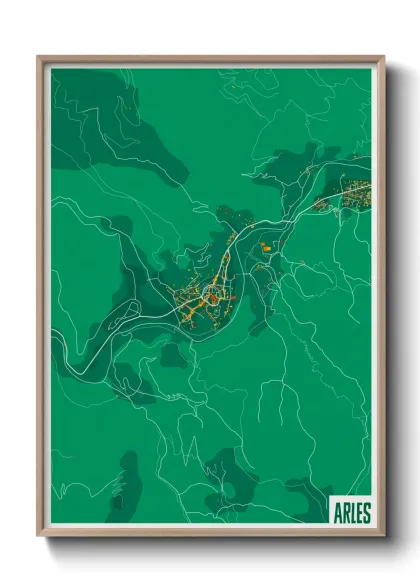 Une affiche de carte sur Arles