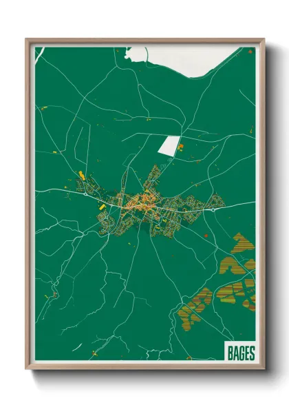 Une affiche de carte sur Bages