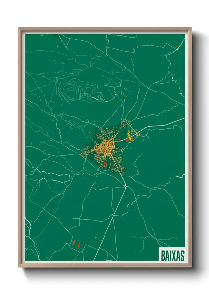 Une affiche de carte sur Baixas