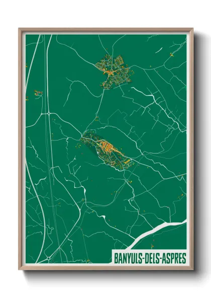 Une affiche de carte sur Banyuls-dels-Aspres