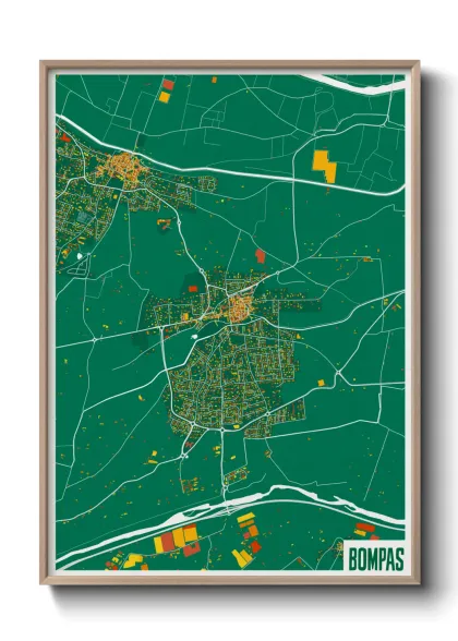 Une affiche de carte sur Bompas