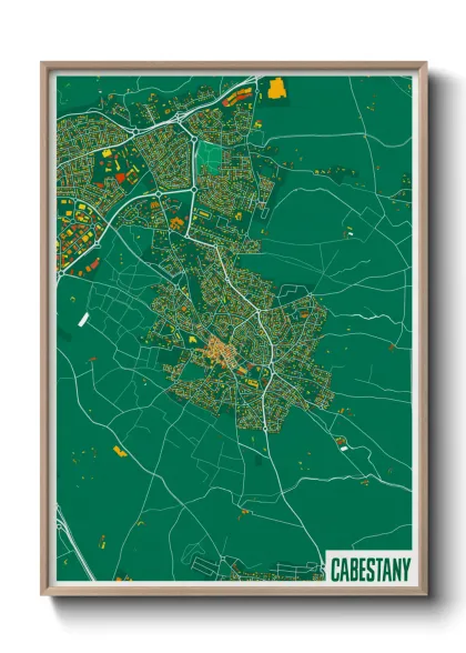 Une affiche de carte sur Cabestany