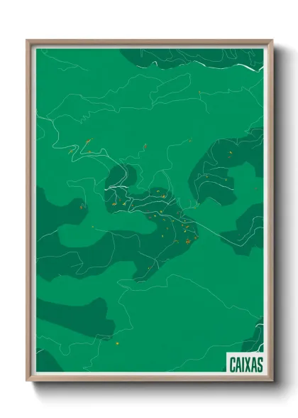 Une affiche de carte sur Caixas