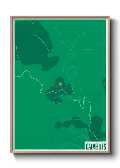Une affiche de carte sur Calmeilles