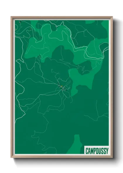 Une affiche de carte sur Campoussy