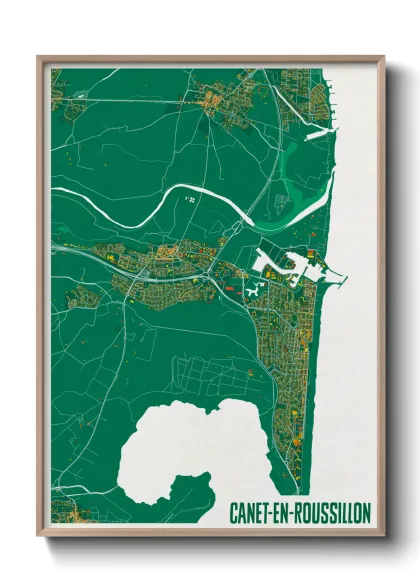 Une affiche de carte sur Canet-en-Roussillon
