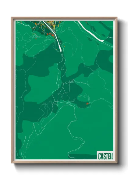 Une affiche de carte sur Casteil