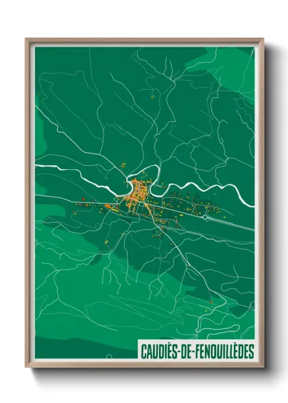 Une affiche de carte sur Caudiès-de-Fenouillèdes