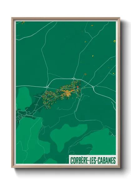 Une affiche de carte sur Corbère-les-Cabanes
