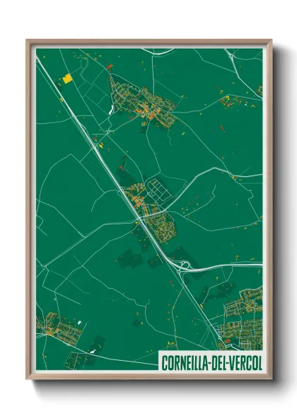 Une affiche de carte sur Corneilla-del-Vercol