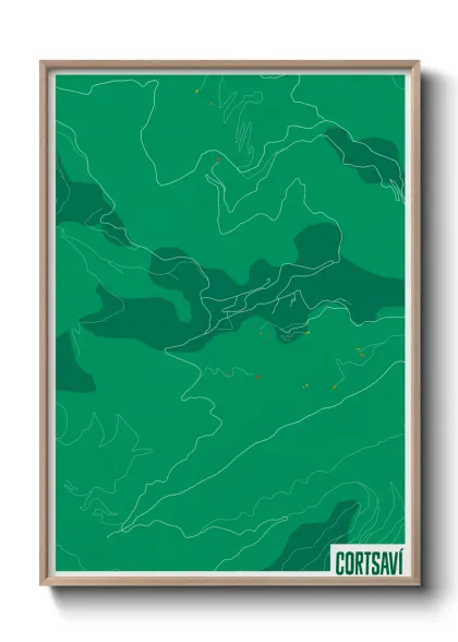 Une affiche de carte sur Cortsaví