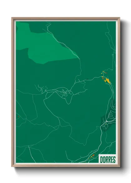 Une affiche de carte sur Dorres