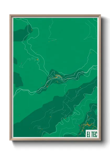 Une affiche de carte sur el Tec