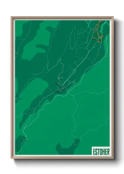 Une affiche de carte sur Estoher