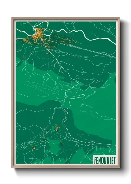 Une affiche de carte sur Fenouillet