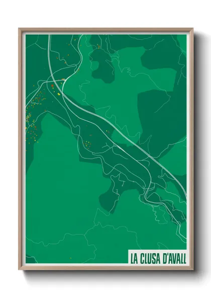 Une affiche de carte sur la Clusa d'Avall