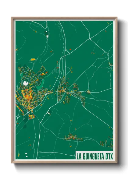 Une affiche de carte sur la Guingueta d'Ix