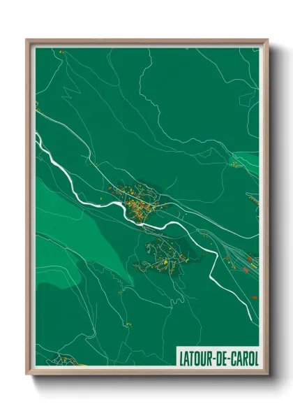 Une affiche de carte sur Latour-de-Carol