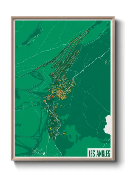 Une affiche de carte sur Les Angles