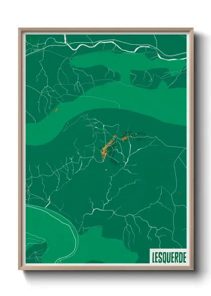 Une affiche de carte sur Lesquerde