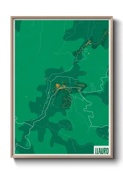 Une affiche de carte sur Llauro