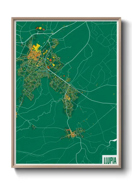 Une affiche de carte sur Llupia