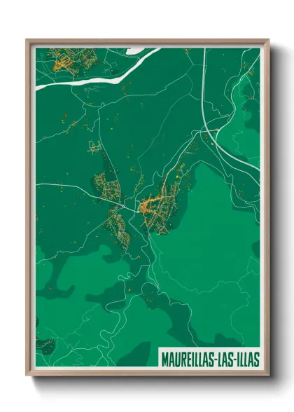 Une affiche de carte sur Maureillas-las-Illas