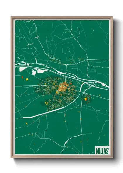 Une affiche de carte sur Millas