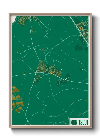 Une affiche de carte sur Montescot