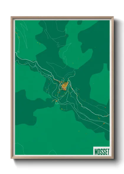 Une affiche de carte sur Mosset