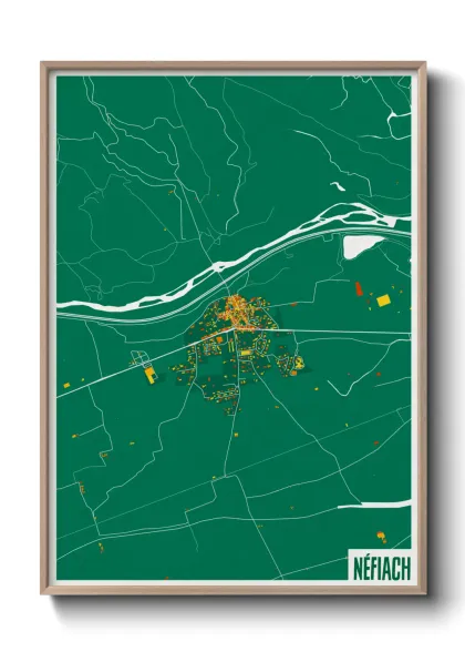 Une affiche de carte sur Néfiach