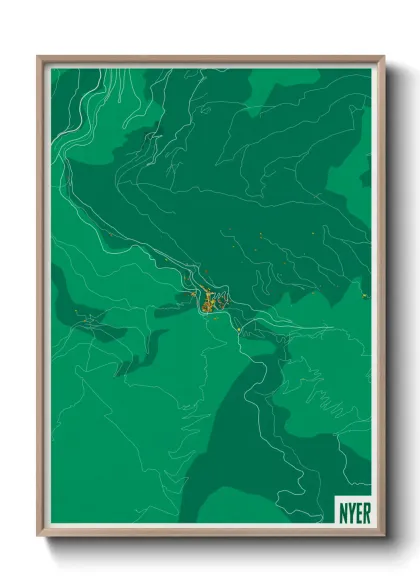 Une affiche de carte sur Nyer