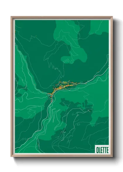 Une affiche de carte sur Olette