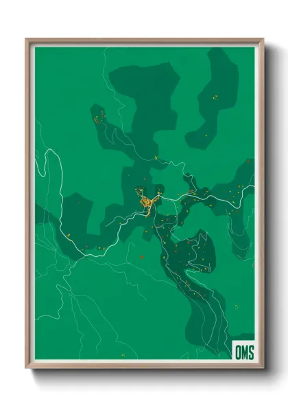 Une affiche de carte sur Oms