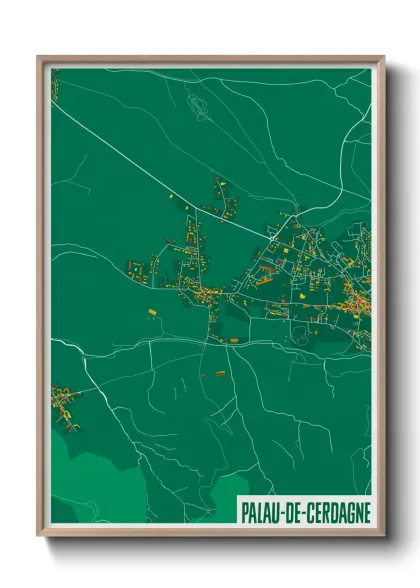 Une affiche de carte sur Palau-de-Cerdagne