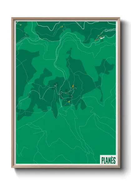 Une affiche de carte sur Planès
