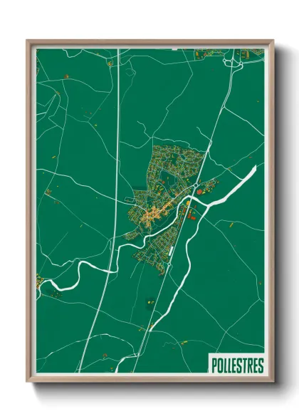 Une affiche de carte sur Pollestres