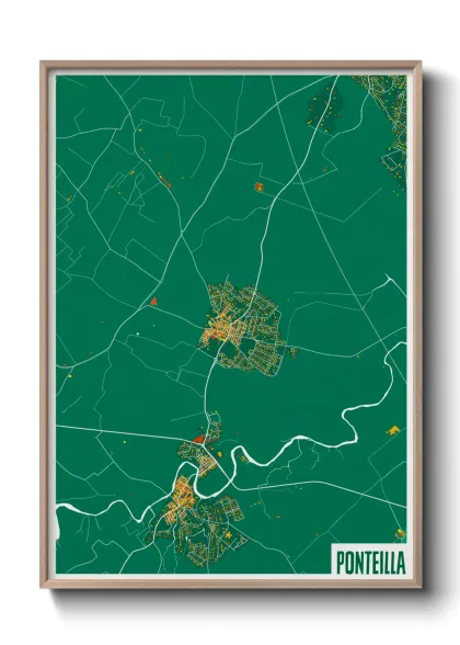 Une affiche de carte sur Ponteilla