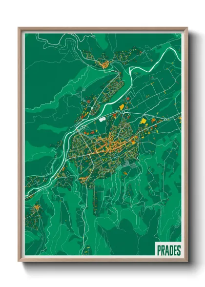 Une affiche de carte sur Prades