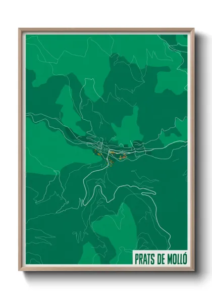 Une affiche de carte sur Prats de Molló