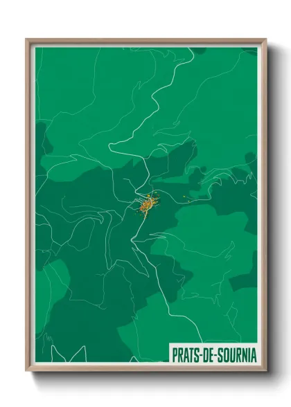 Une affiche de carte sur Prats-de-Sournia