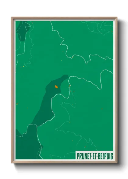 Une affiche de carte sur Prunet-et-Belpuig