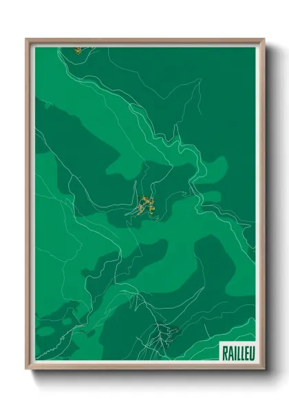 Une affiche de carte sur Railleu