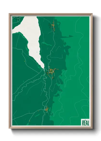 Une affiche de carte sur Réal