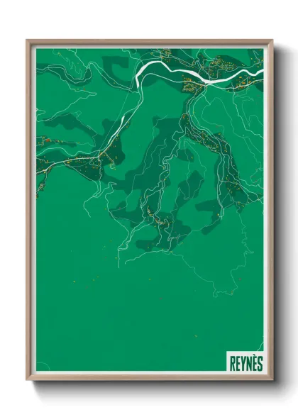 Une affiche de carte sur Reynès