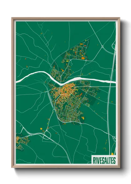 Une affiche de carte sur Rivesaltes